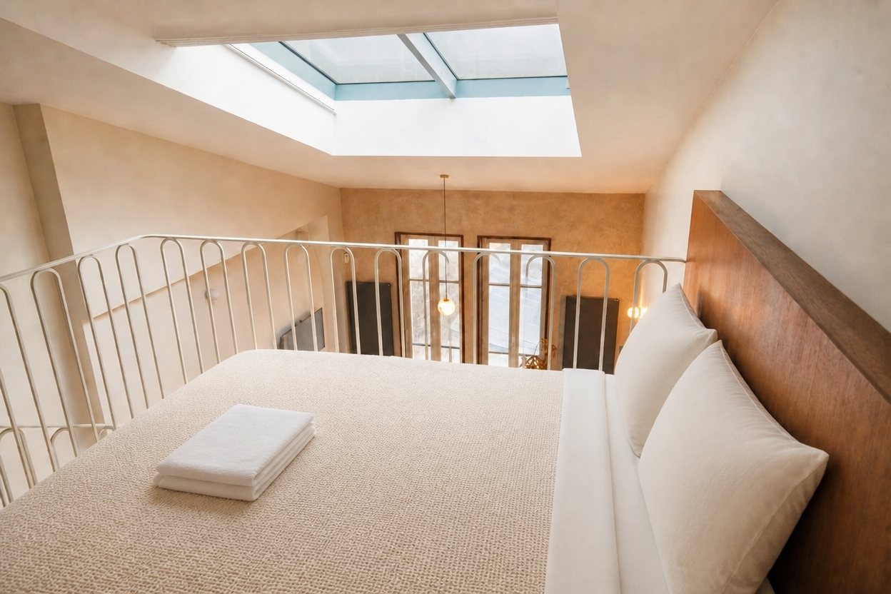 La mezzanine sous la verrière