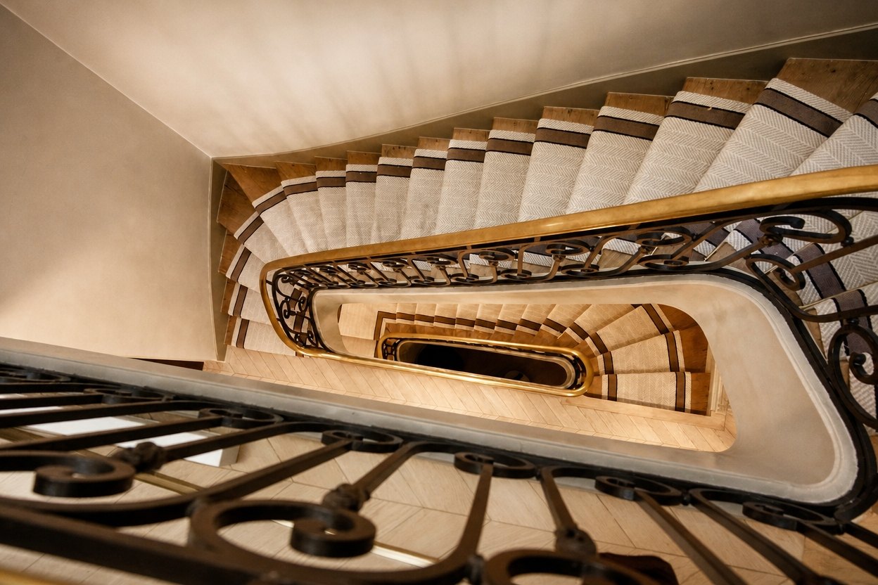 L'escalier historique, vu d'en haut