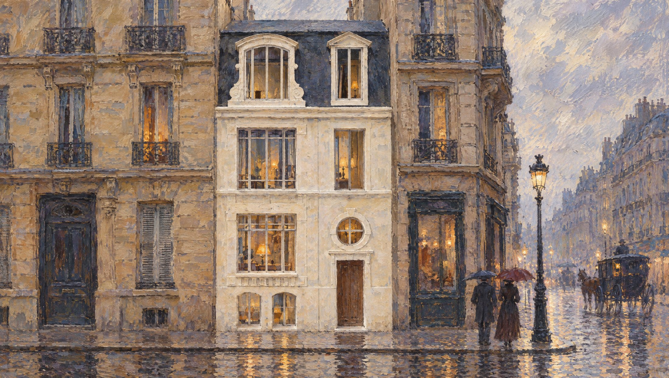 La façade de Maison Viète, peinte à la manière impressionniste